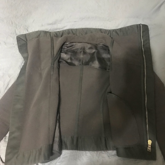 RICK OWENS BIKER DARK DUST LEATHER WOOL JACKET XS - Picture 7 of 8